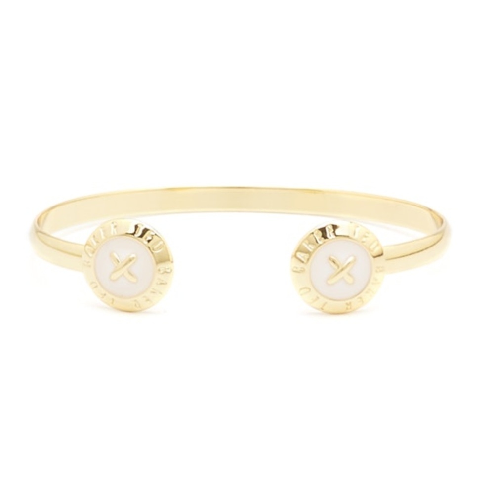 Ted Baker Eida GOLD Finish WHITE Enamel Cuff